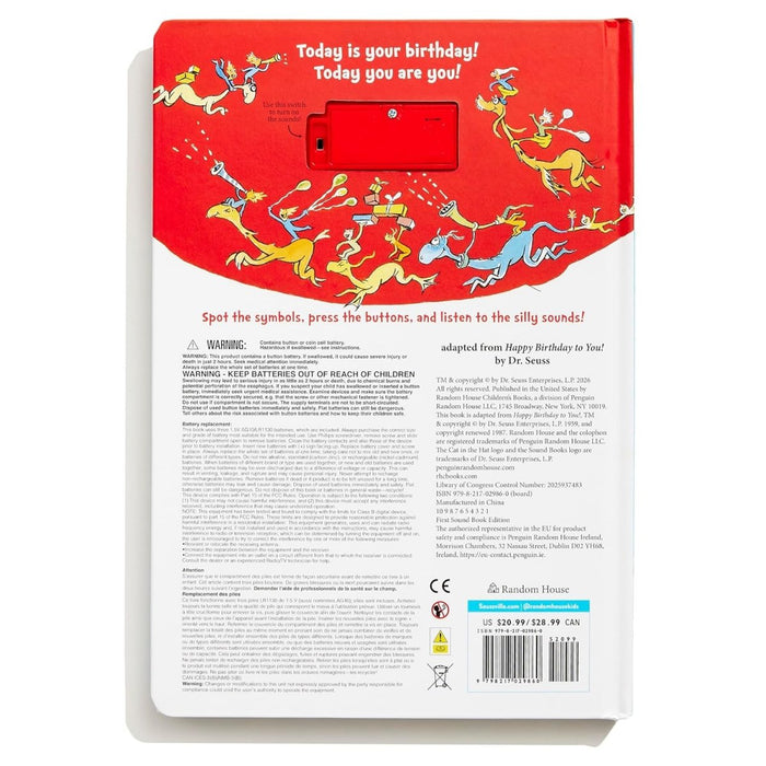 Dr. Seuss's Happy Birthday to You! with 12 Silly Sounds: An Interactive Read and Listen Book (Dr. Seuss Sound Board Books) - CharlottesWebTheChildrensBookStore.comCharlottesWebTheChildrensBookStore9798217029860