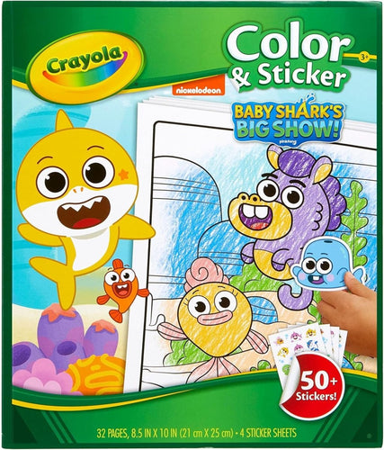 Crayola Baby Shark Coloring Pages and Stickers, Gift for Kids, Ages 3, 4, 5, 6 Color & Sticker - CharlottesWebTheChildrensBookStore.comCharlottesWebTheChildrensBookStore071662208134