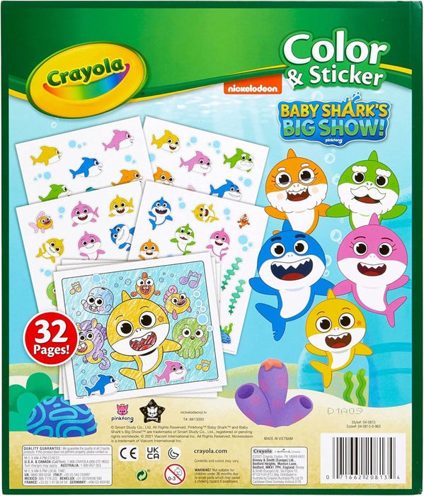 Crayola Baby Shark Coloring Pages and Stickers, Gift for Kids, Ages 3, 4, 5, 6 Color & Sticker - CharlottesWebTheChildrensBookStore.comCharlottesWebTheChildrensBookStore071662208134