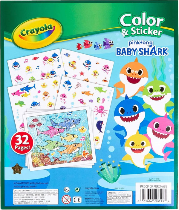 Crayola Baby Shark Coloring Pages and Stickers, Gift for Kids, Ages 3, 4, 5, 6 Color & Sticker - CharlottesWebTheChildrensBookStore.comCharlottesWebTheChildrensBookStore071662208134