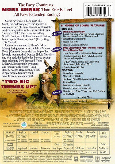 Shrek - Two-Disc Special Edition - CharlottesWebTheChildrensBookStore.comCharlottesWebTheChildrensBookStore667068901221
