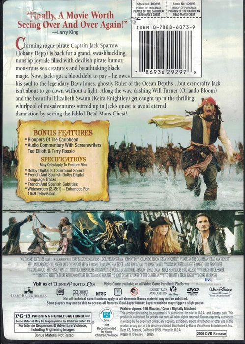 Pirates Of The Caribbean 2: Dead Man's Chest - CharlottesWebTheChildrensBookStore.comCharlottesWebTheChildrensBookStore786936292978
